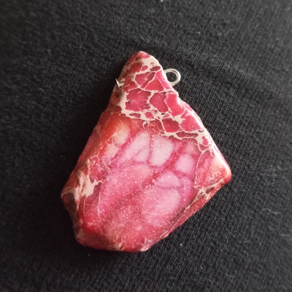Hand Crafted PINK TURQUOISE gemstone necklace choker statement pendant summer